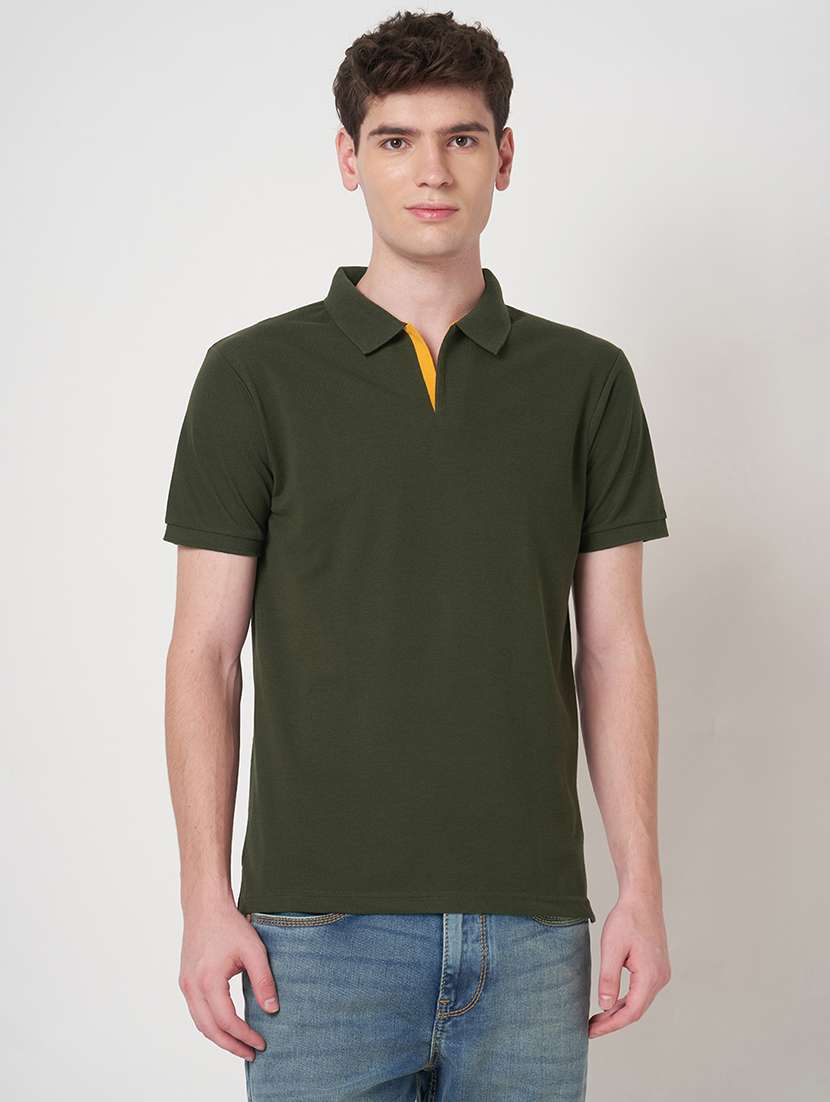 men solid short sleeve regular fit polo t-shirt - 22068585 -  Standard Image - 1