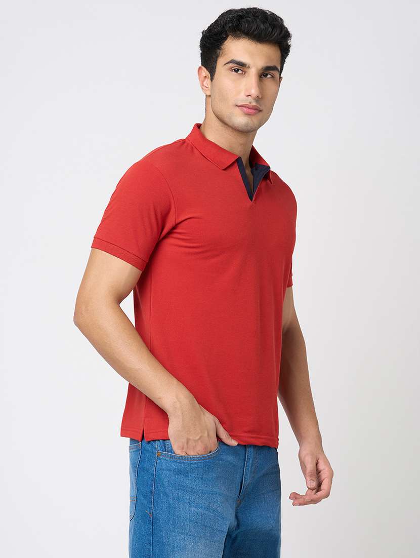 men solid short sleeve regular fit polo t-shirt - 22068587 -  Standard Image - 1