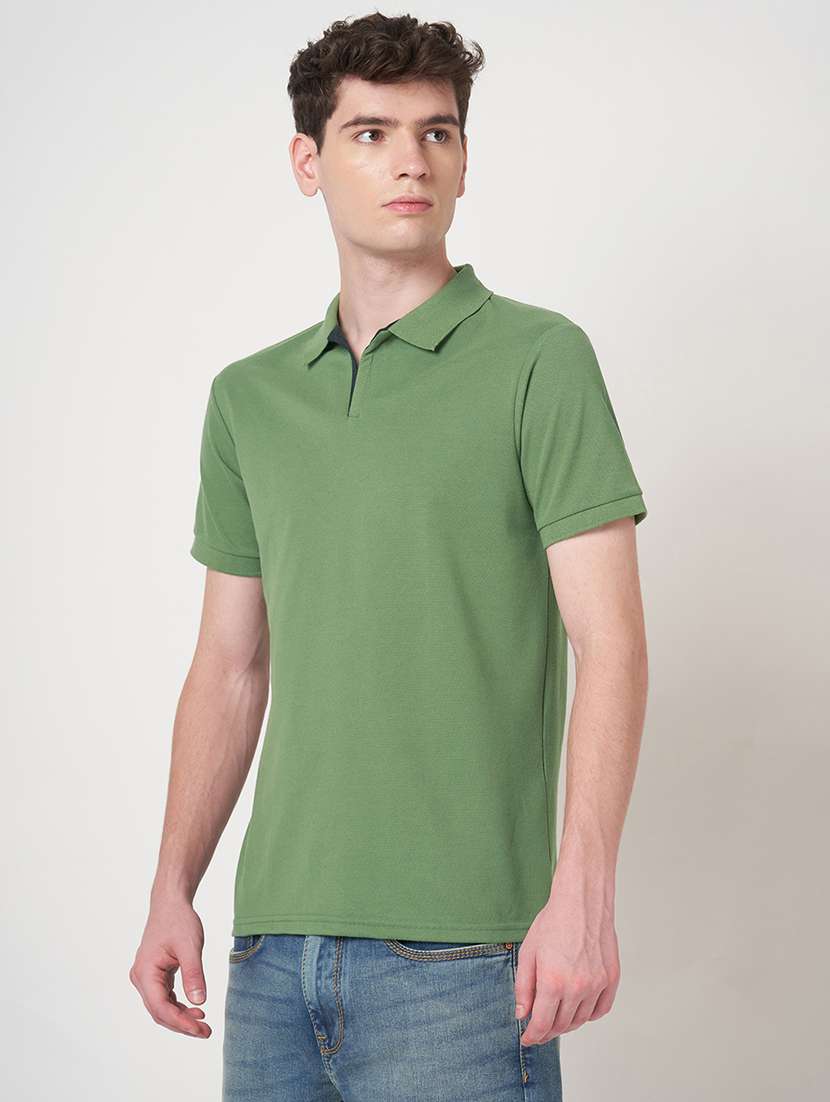 men solid short sleeve regular fit polo t-shirt - 22068588 -  Standard Image - 1