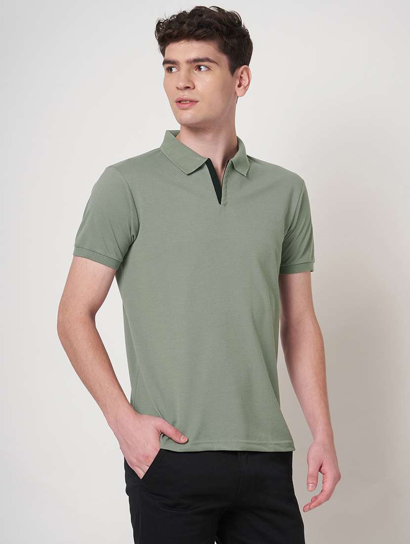 men solid short sleeve regular fit polo t-shirt - 22068589 -  Standard Image - 1
