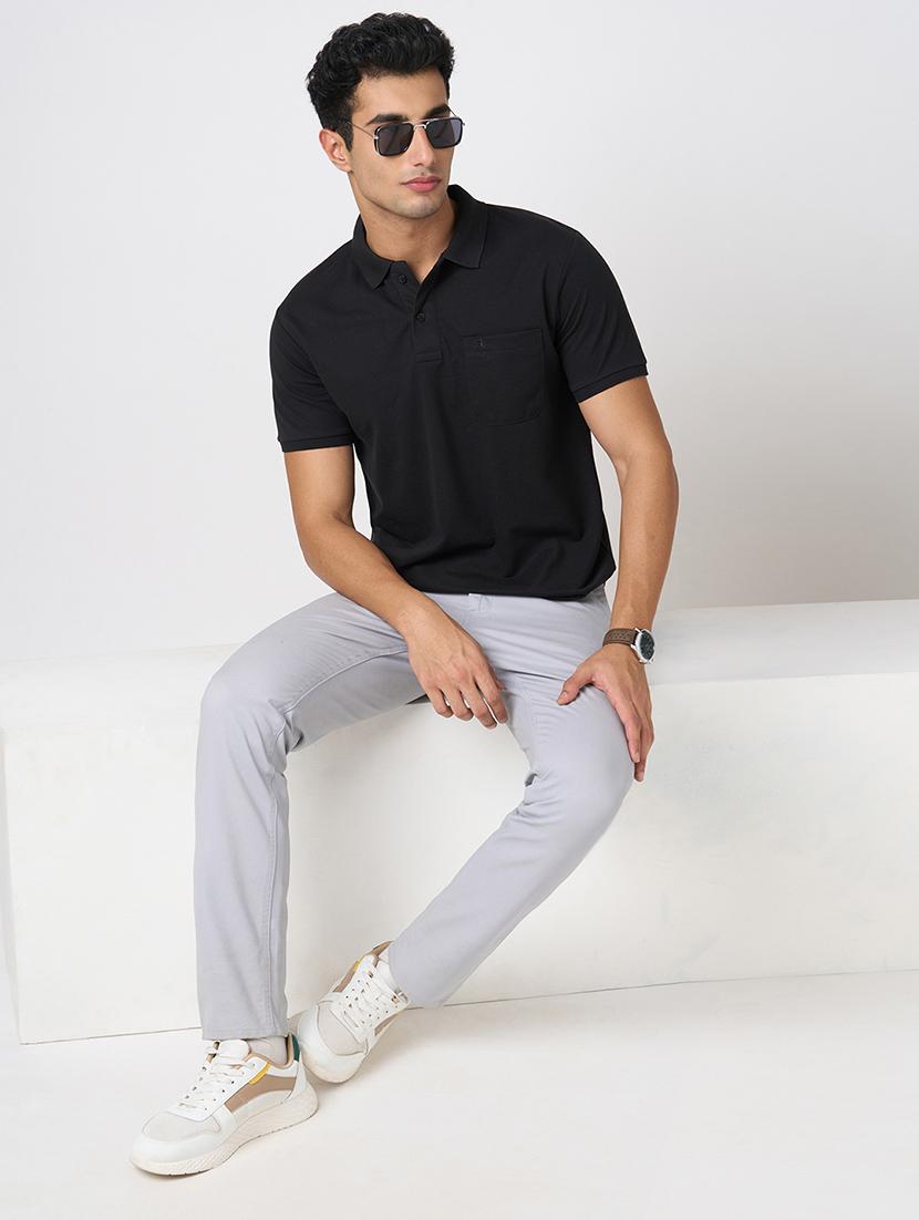 men solid short sleeve regular fit polo t-shirt - 22068596 - Standard Image - 4