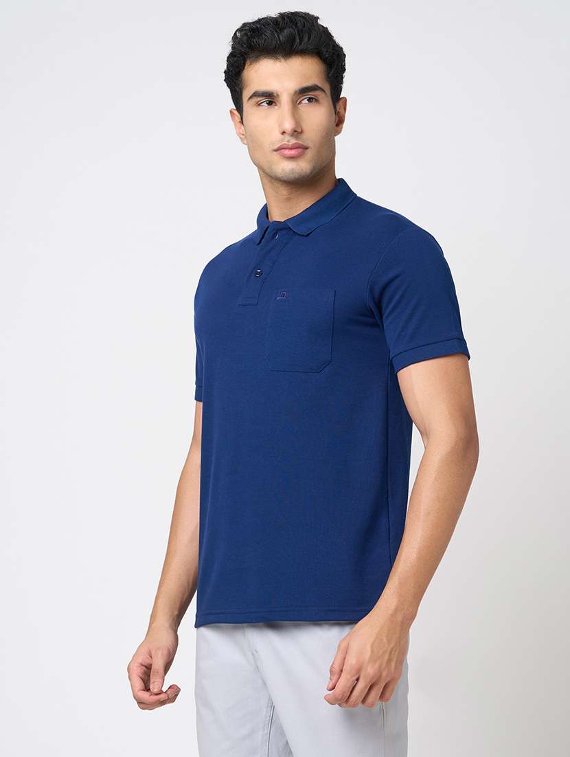 men solid short sleeve regular fit polo t-shirt - 22068601 -  Standard Image - 1