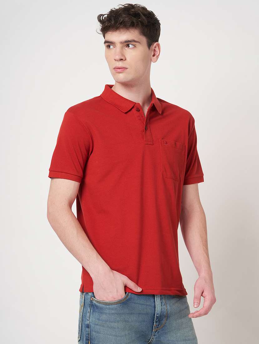 men solid short sleeve regular fit polo t-shirt - 22068603 -  Standard Image - 1