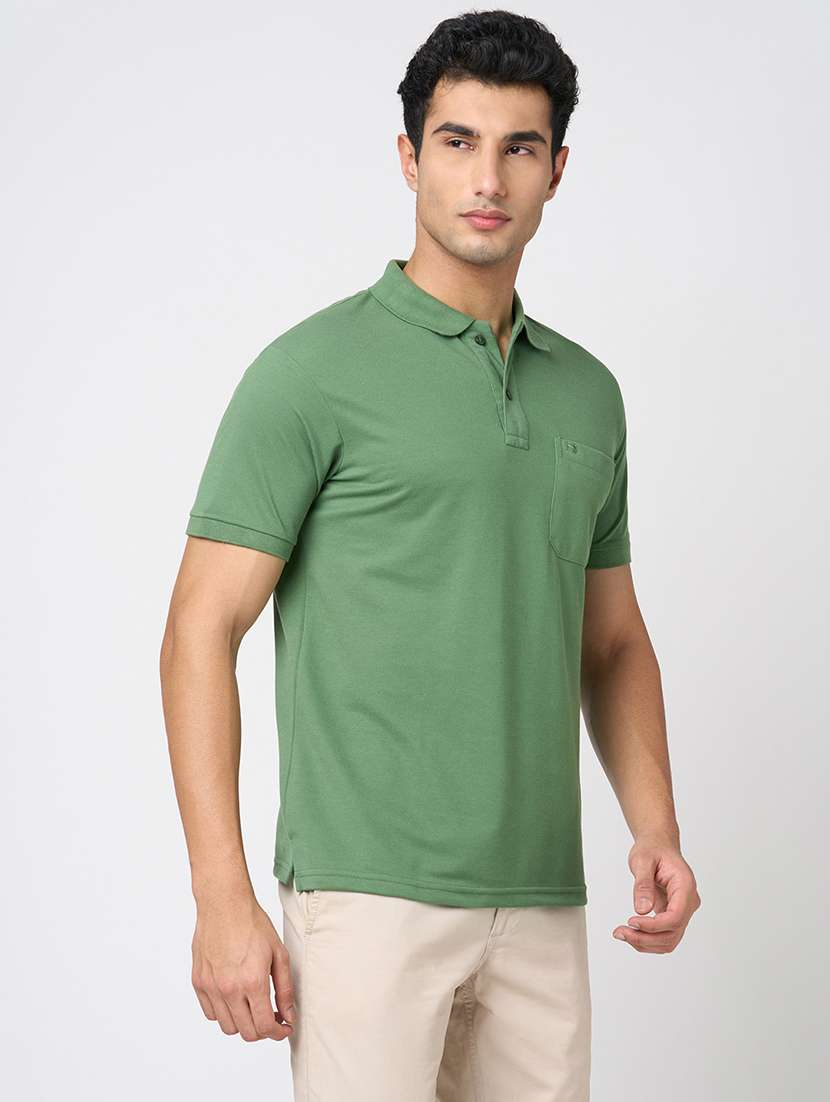men solid short sleeve regular fit polo t-shirt - 22068604 -  Standard Image - 1