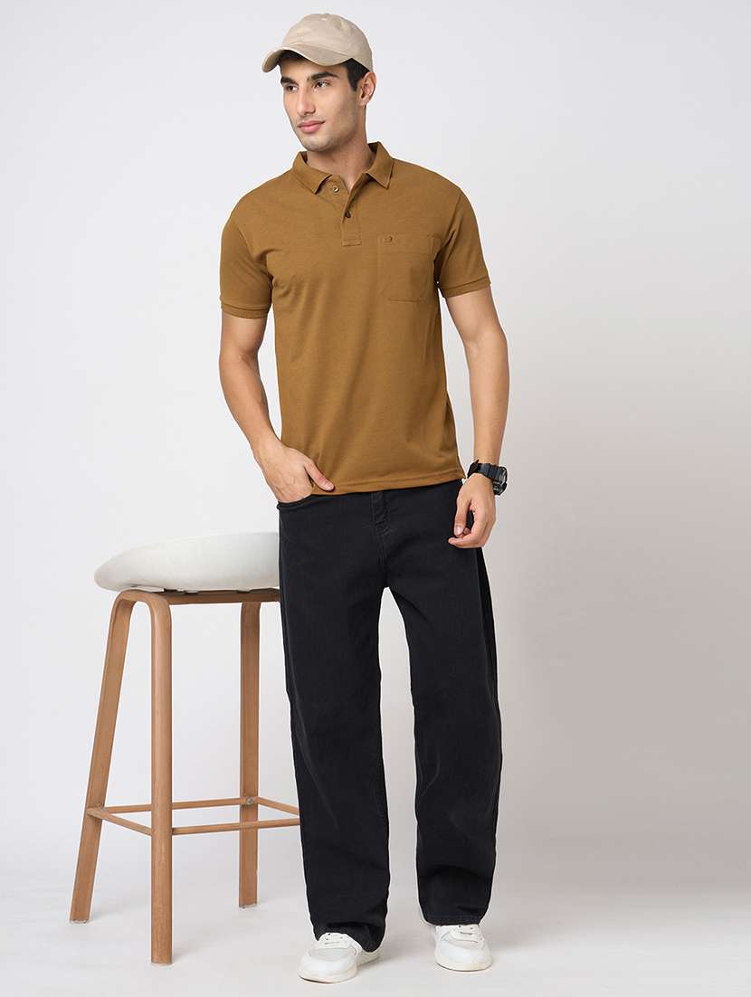 men solid short sleeve regular fit polo t-shirt - 22068605 -  Standard Image - 4