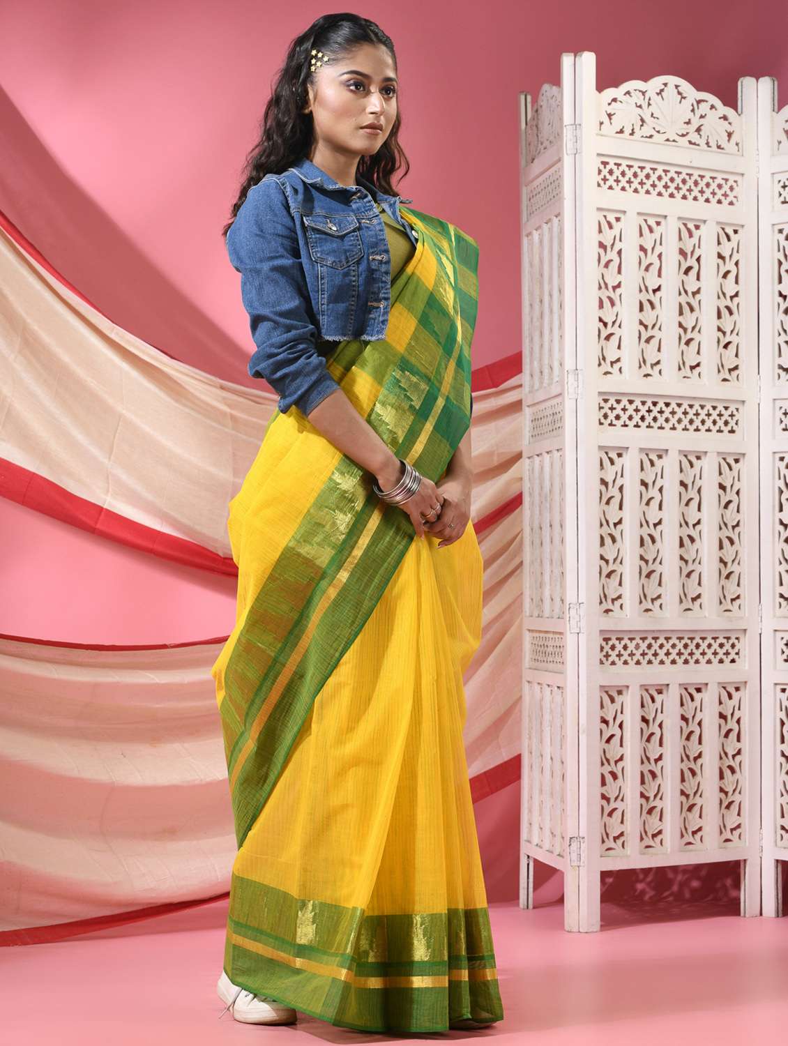 women self design handloom saree - 22068611 -  Standard Image - 1