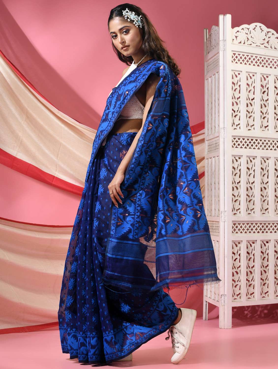 women self design jamdani saree - 22068613 -  Standard Image - 1