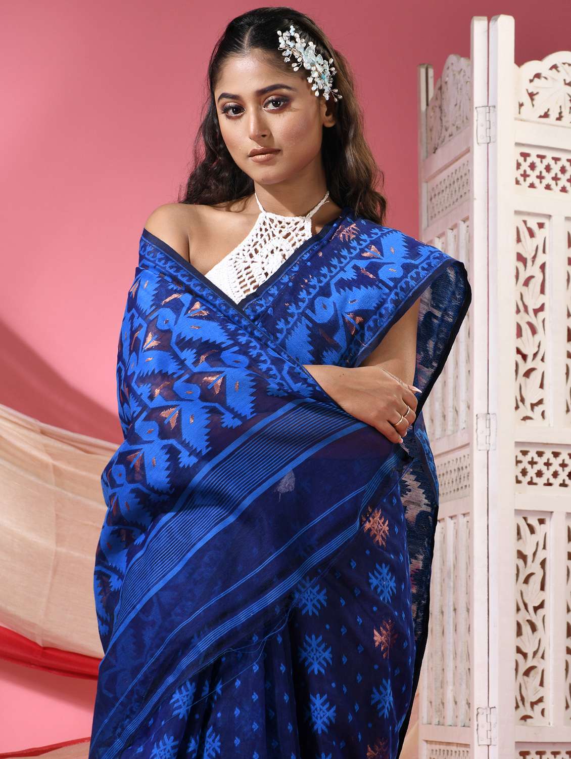 women self design jamdani saree - 22068613 -  Standard Image - 4