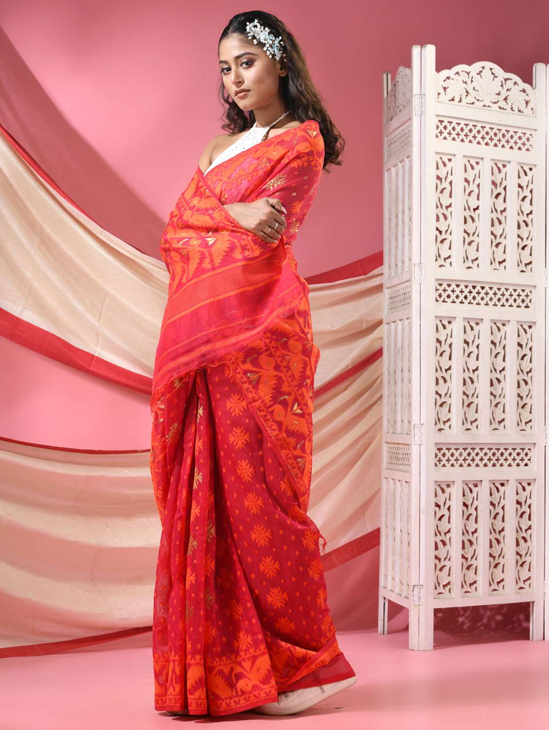 women self design jamdani saree - 22068615 -  Standard Image - 1