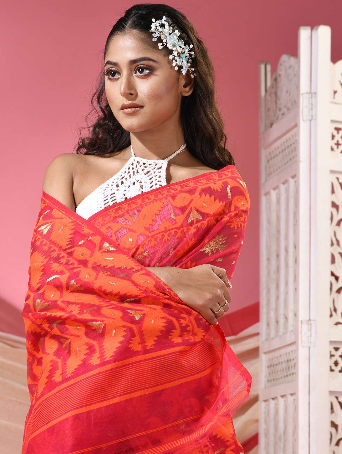 women self design jamdani saree - 22068615 -  Standard Image - 4