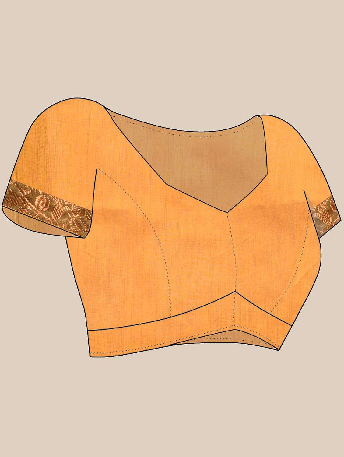 women solid with bordered handloom saree with blouse - 22068617 -  Standard Image - 4