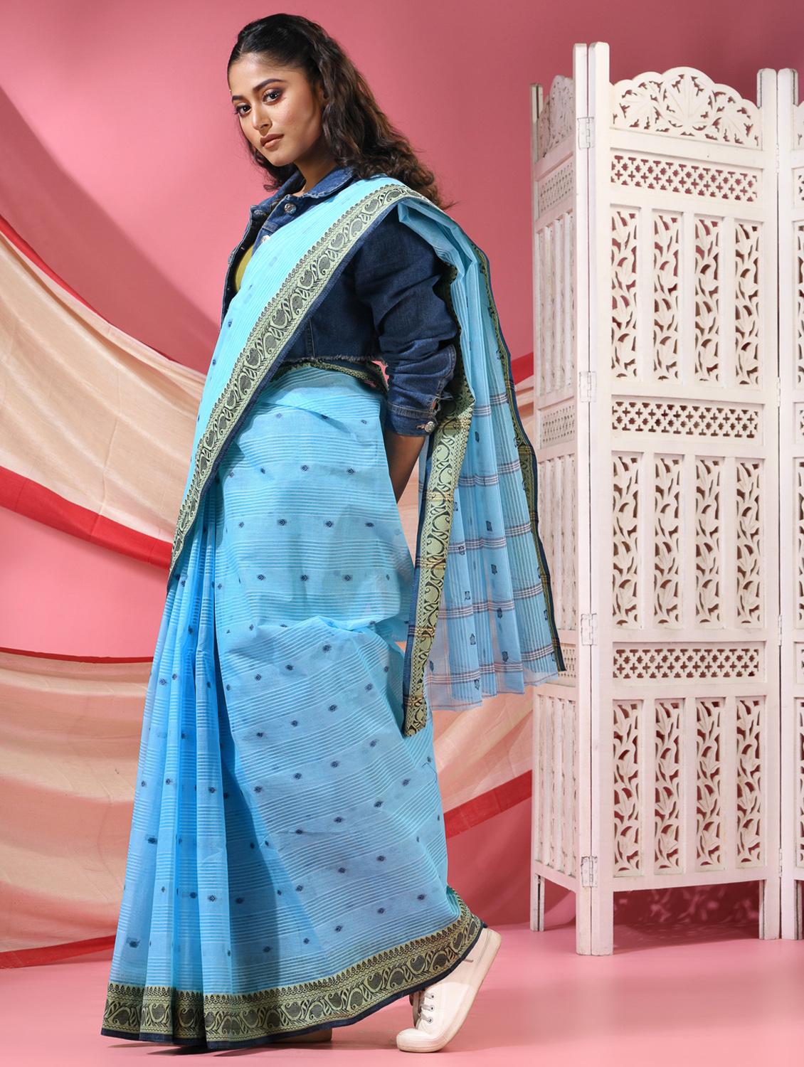 women self design tant saree - 22068633 -  Standard Image - 1