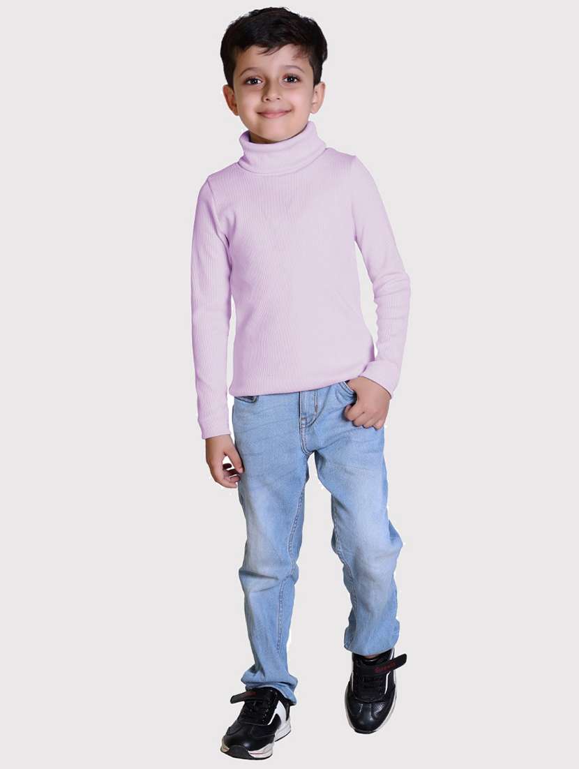 boys solid high neck long sleeve sweater - 22068671 -  Standard Image - 4