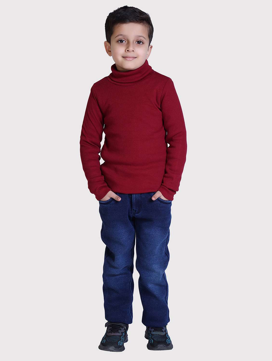 boys solid high neck long sleeve sweater - 22068673 -  Standard Image - 4