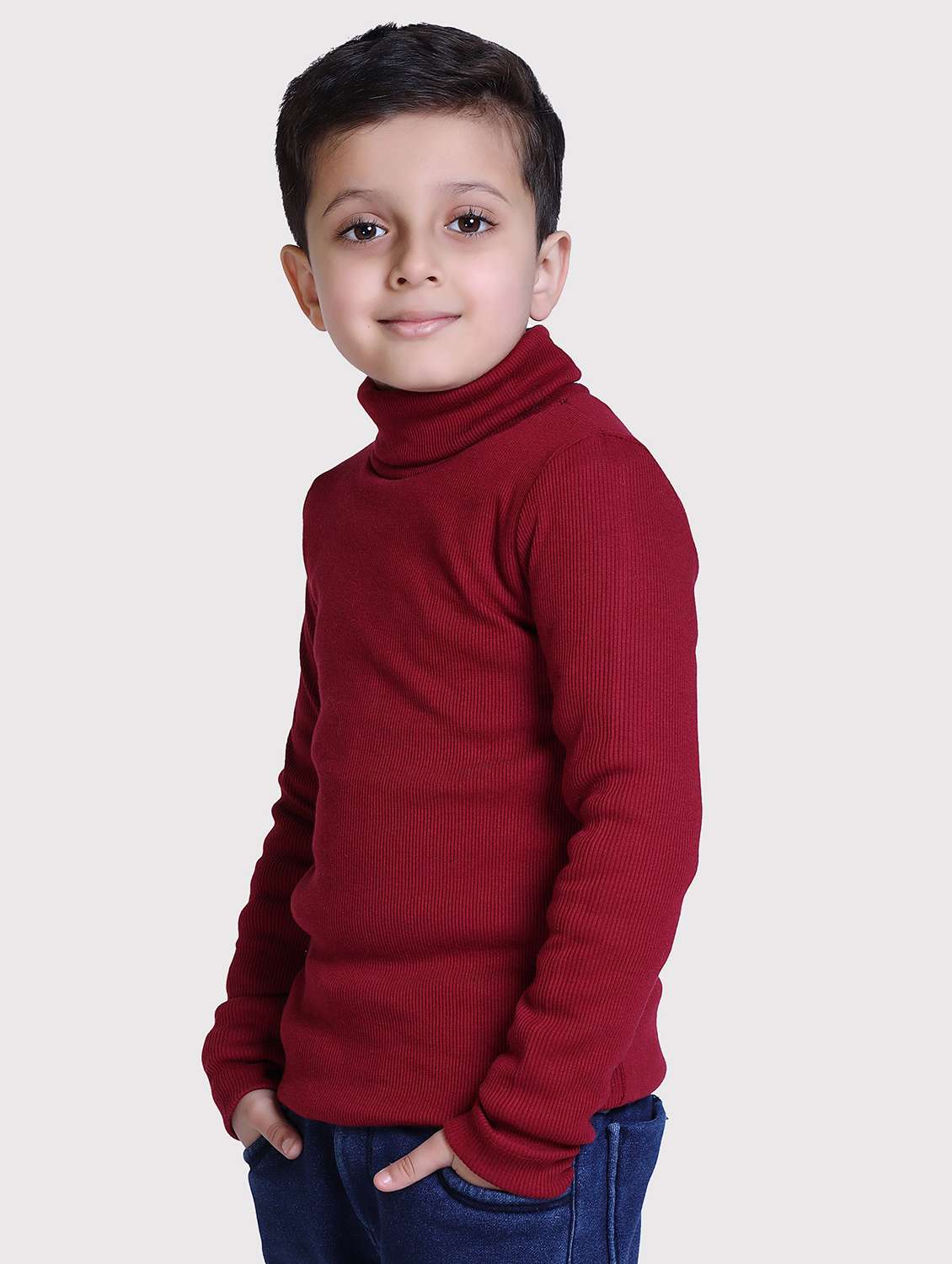 boys solid high neck long sleeve sweater - 22068680 -  Standard Image - 1