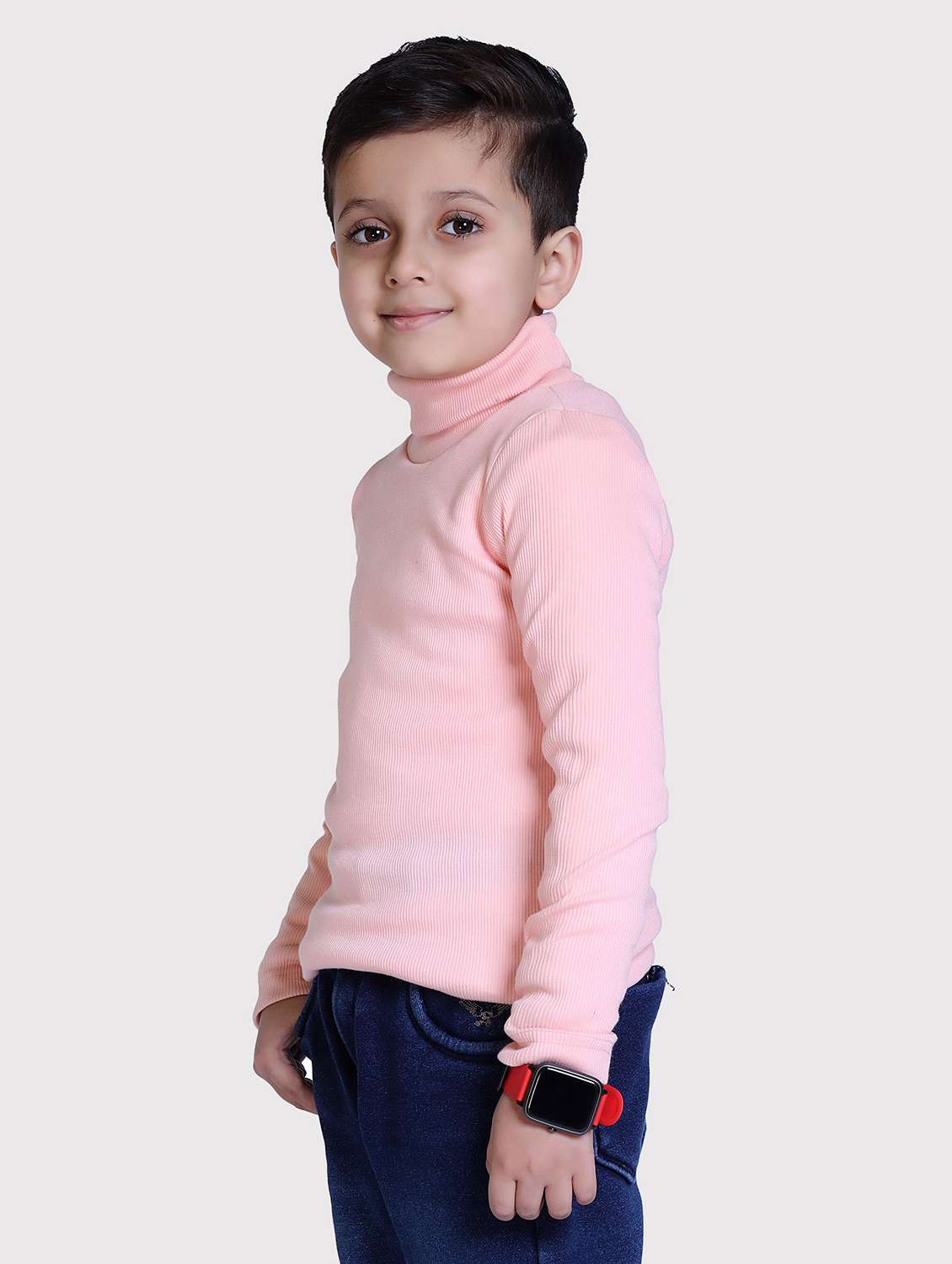 boys solid high neck long sleeve sweater - 22068686 -  Standard Image - 1