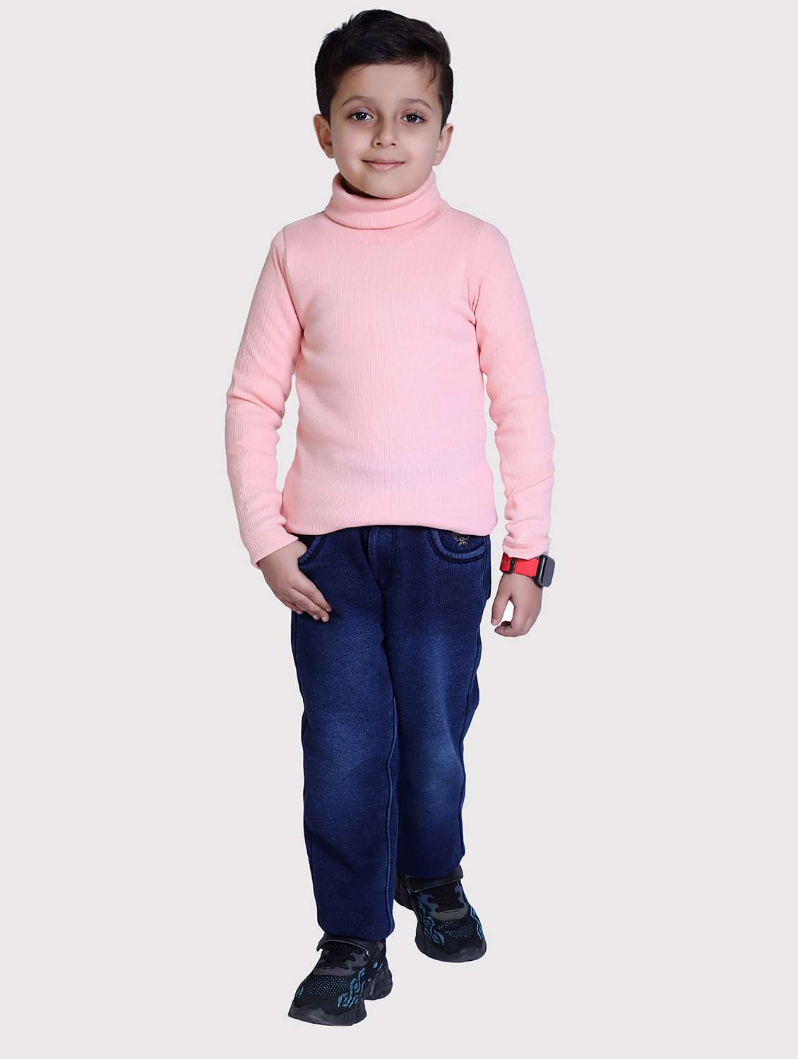 boys solid high neck long sleeve sweater - 22068686 -  Standard Image - 4