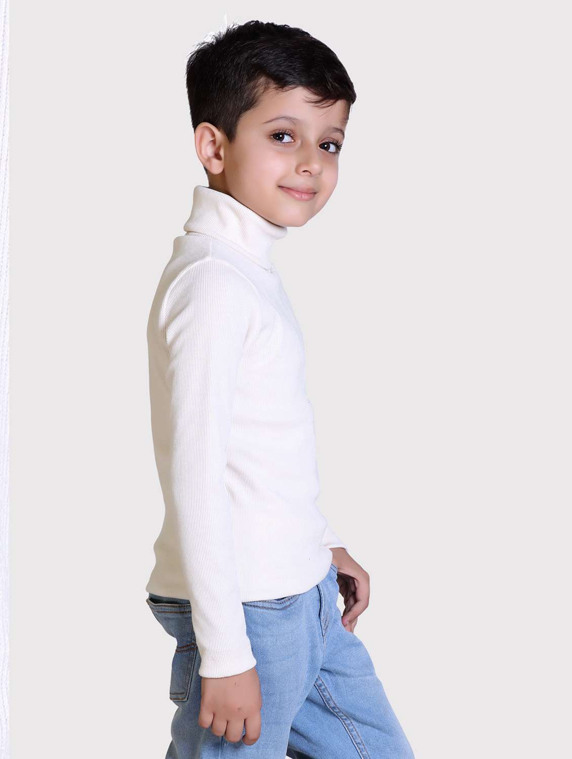 boys solid high neck long sleeve sweater - 22068704 -  Standard Image - 1