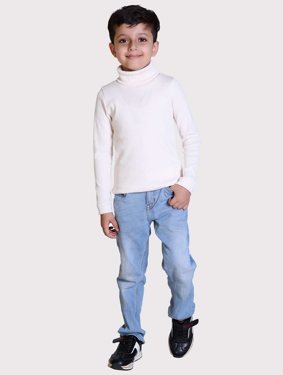 boys solid high neck long sleeve sweater - 22068704 -  Standard Image - 4