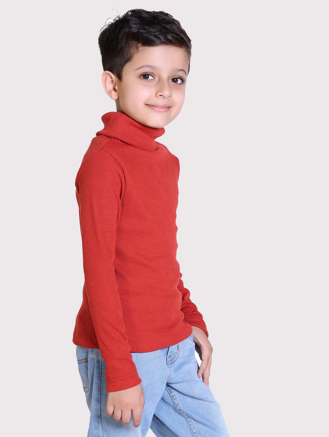 boys solid high neck long sleeve sweater - 22068708 -  Standard Image - 1