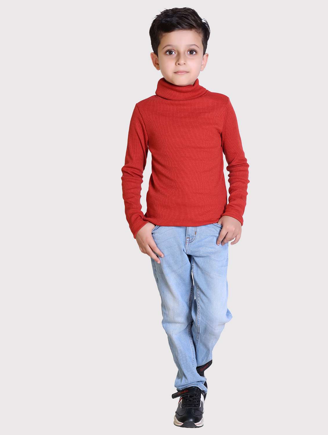 boys solid high neck long sleeve sweater - 22068708 -  Standard Image - 4