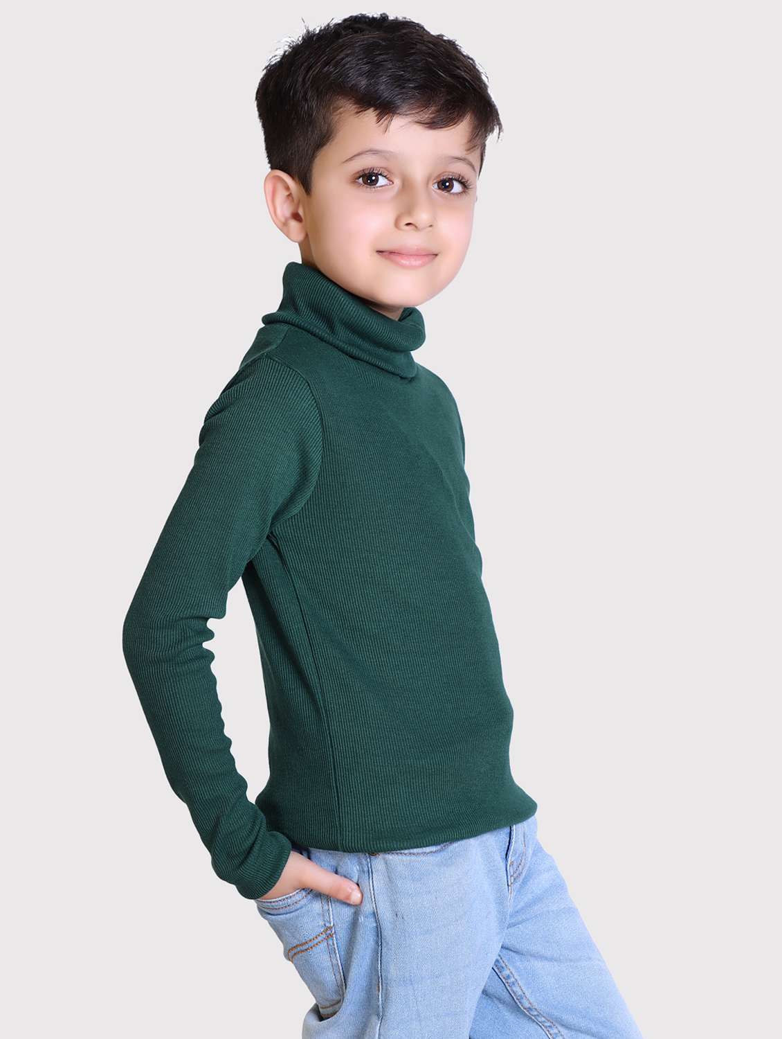 boys solid high neck long sleeve sweater - 22068710 -  Standard Image - 1
