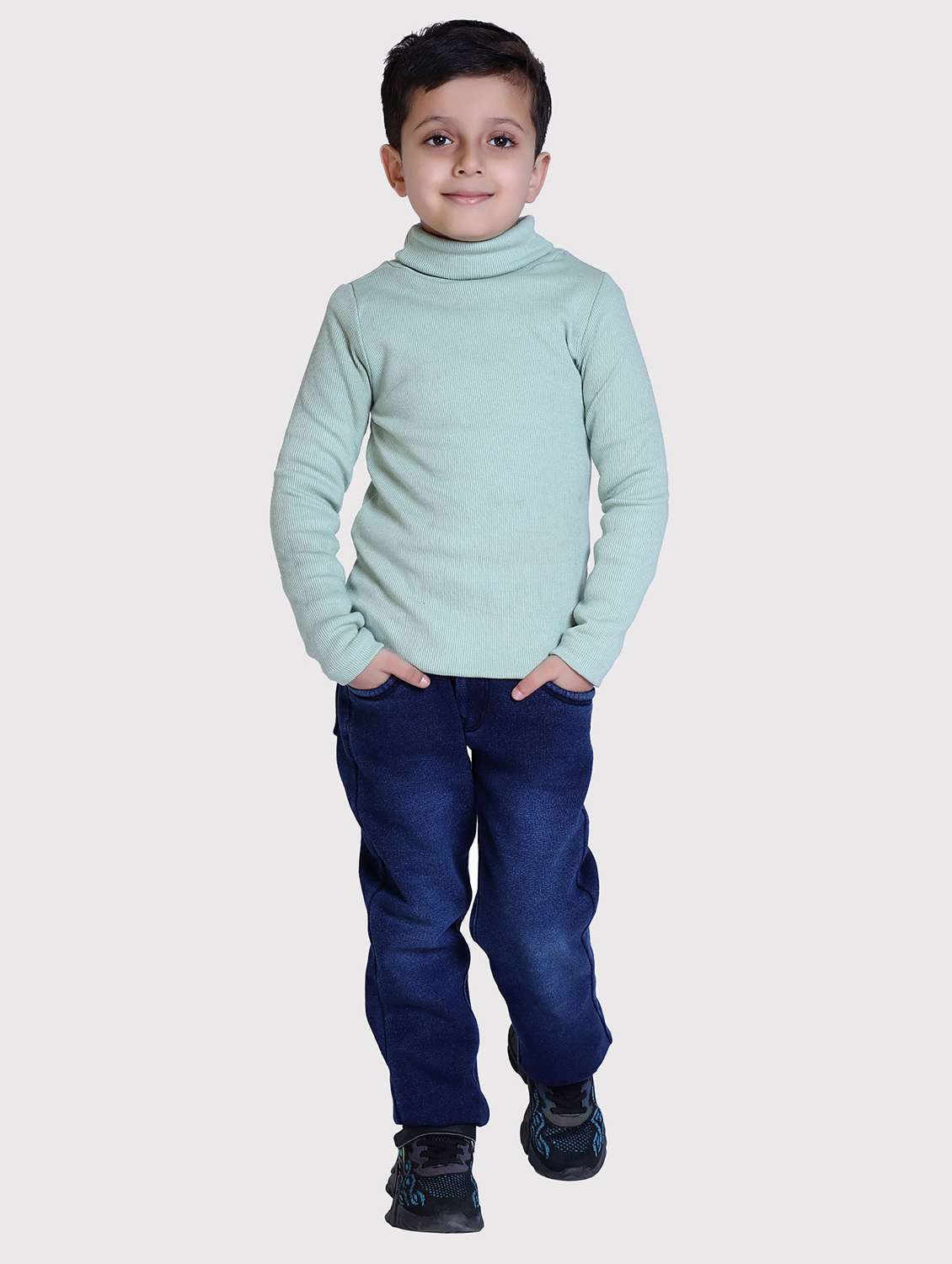 boys solid high neck long sleeve sweater - 22068712 -  Standard Image - 4
