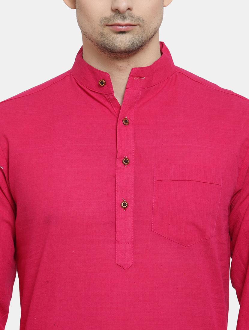 men solid mandarin neck long kurta - 22068714 - Standard Image - 4