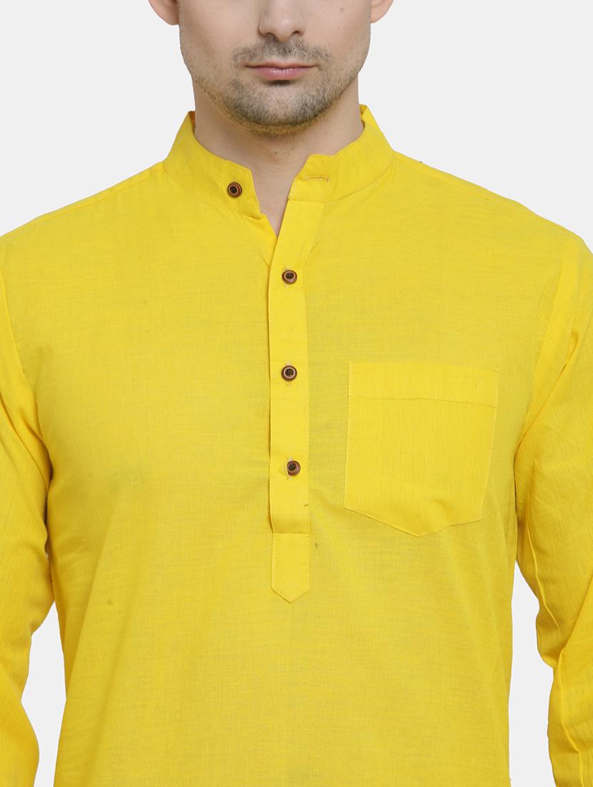 men solid mandarin neck long kurta - 22068716 - Standard Image - 4