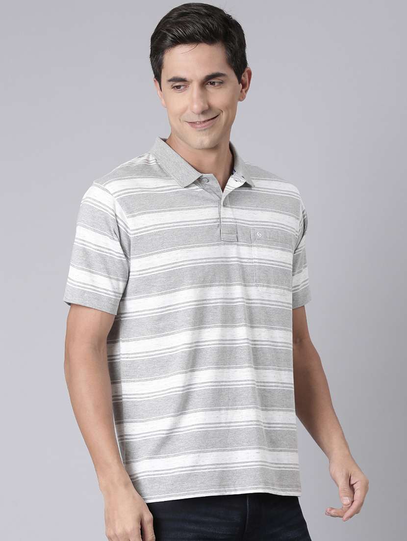 men striped short sleeve regular fit polo t-shirt - 22068740 -  Standard Image - 1