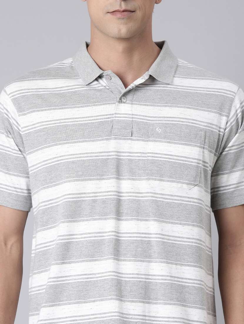 men striped short sleeve regular fit polo t-shirt - 22068740 -  Standard Image - 4