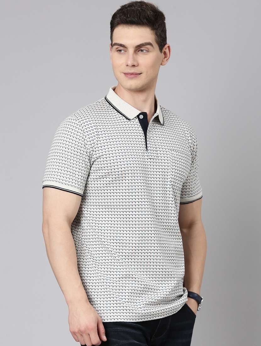 men printed short sleeve regular fit polo t-shirt - 22068742 -  Standard Image - 1