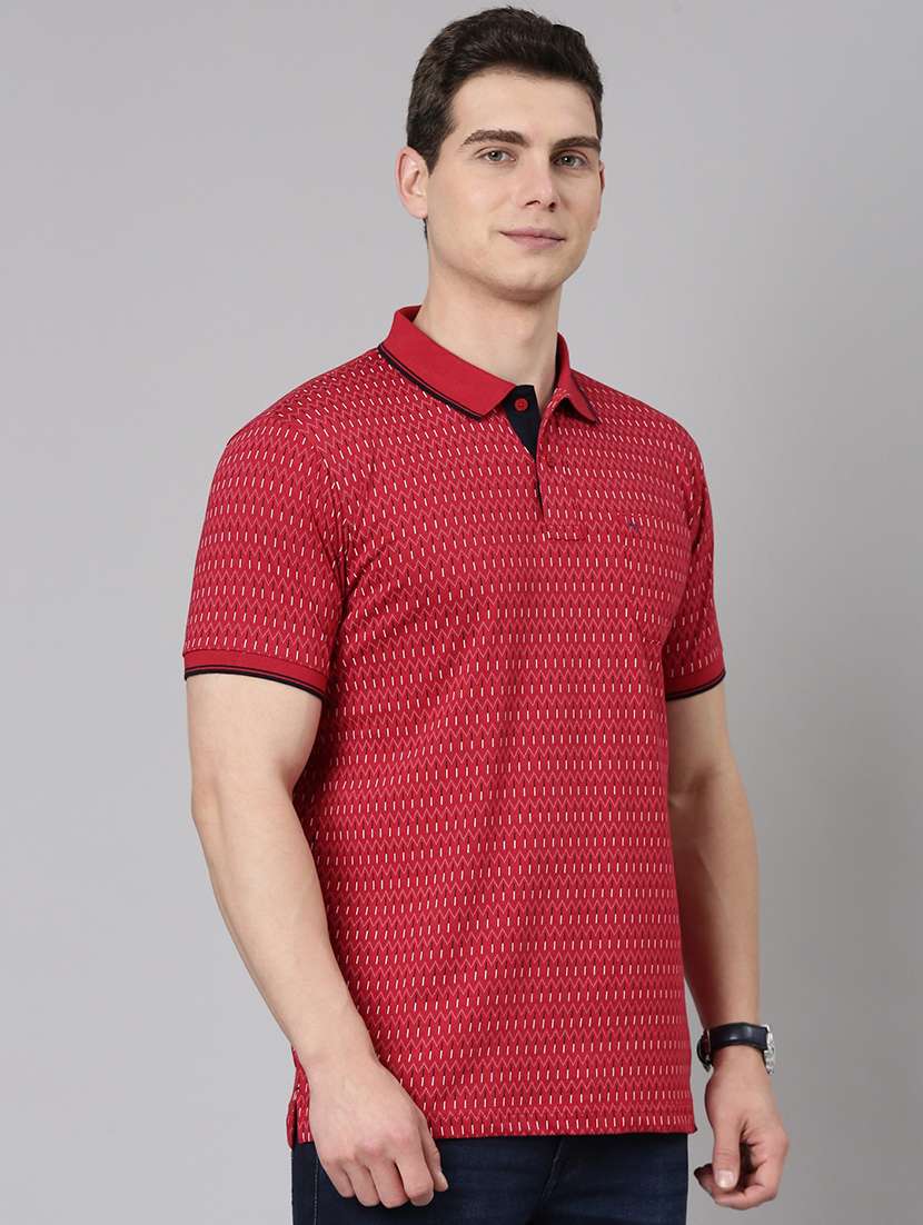 men printed short sleeve regular fit polo t-shirt - 22068748 -  Standard Image - 1