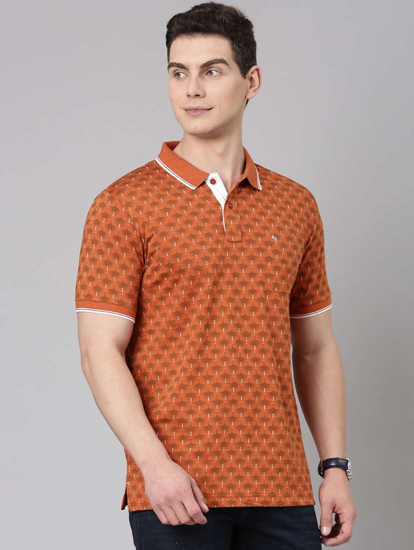 men printed short sleeve regular fit polo t-shirt - 22068749 -  Standard Image - 1