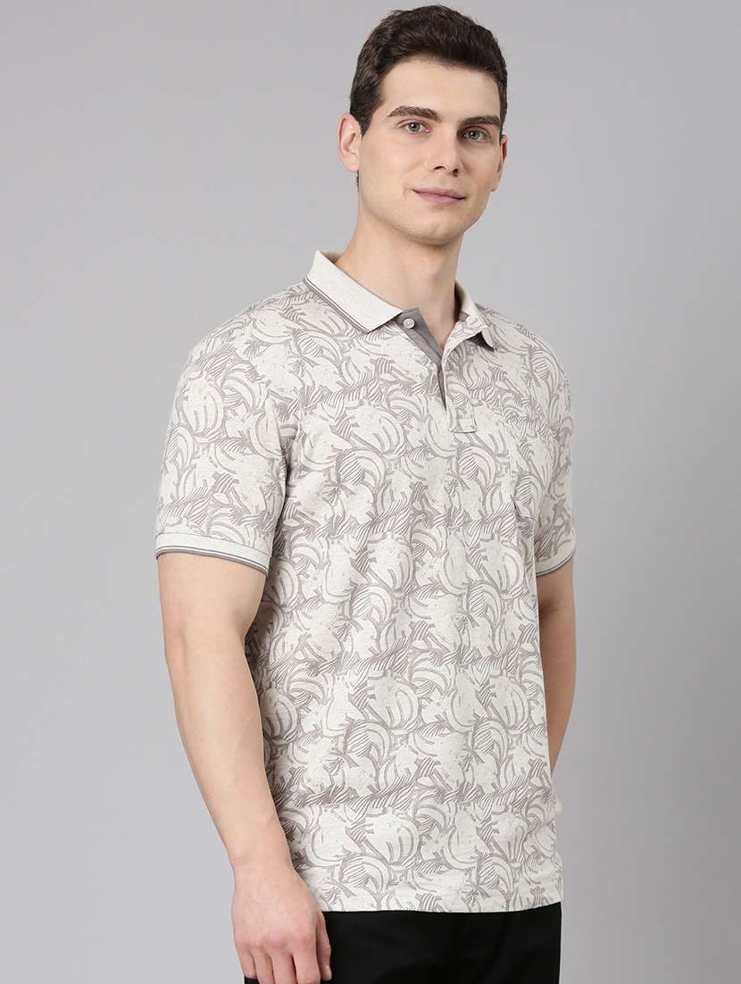 men printed short sleeve regular fit polo t-shirt - 22068750 -  Standard Image - 1