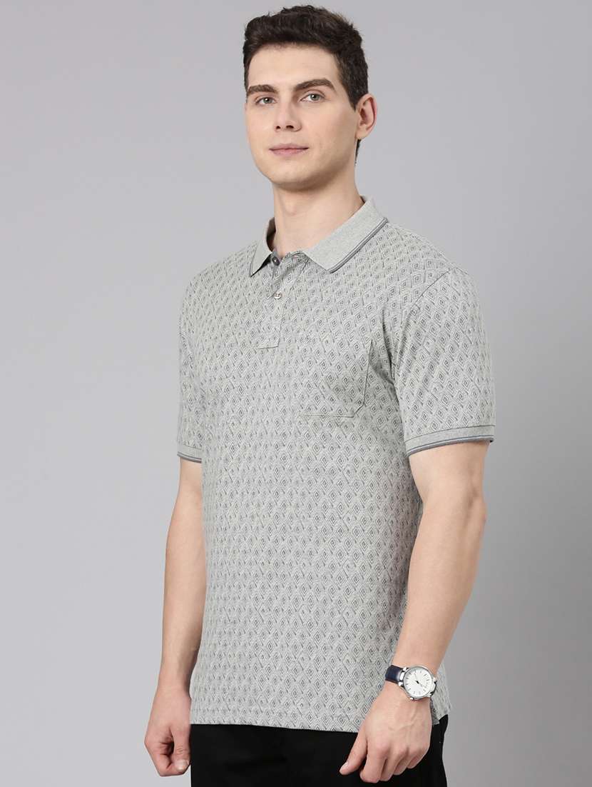 men printed short sleeve regular fit polo t-shirt - 22068751 -  Standard Image - 1