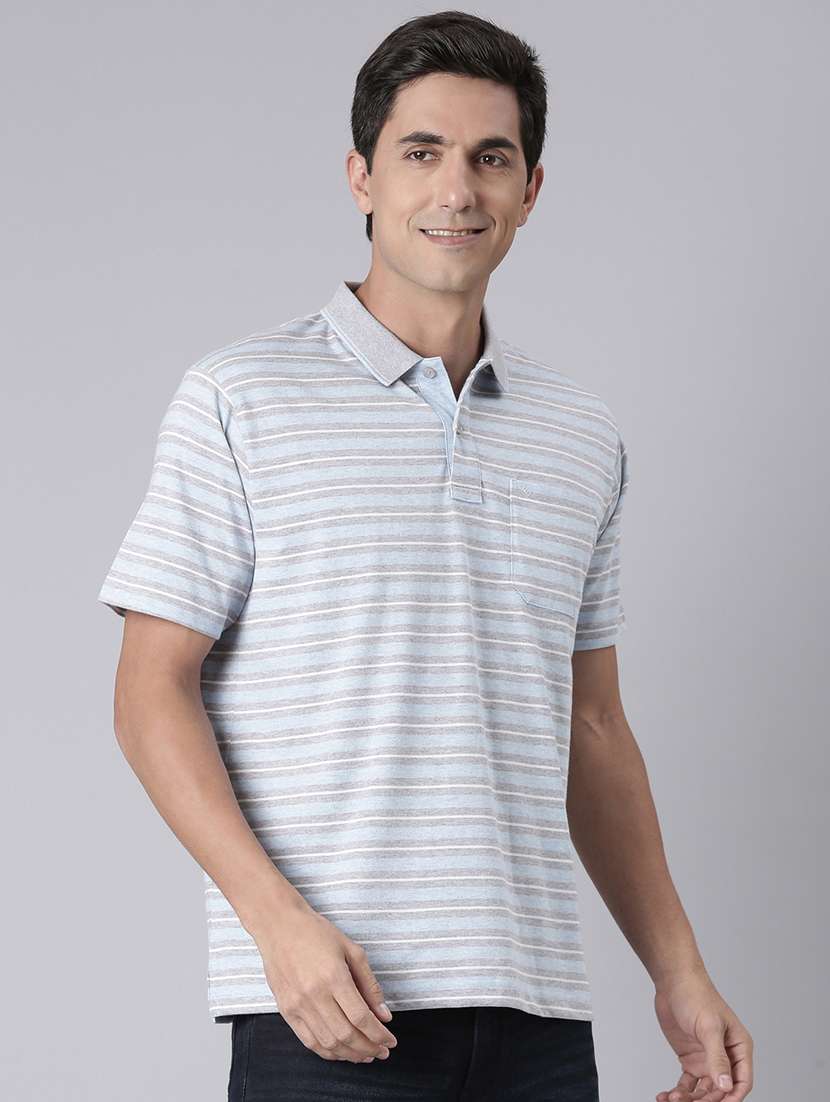 men striped short sleeve regular fit polo t-shirt - 22068752 -  Standard Image - 1