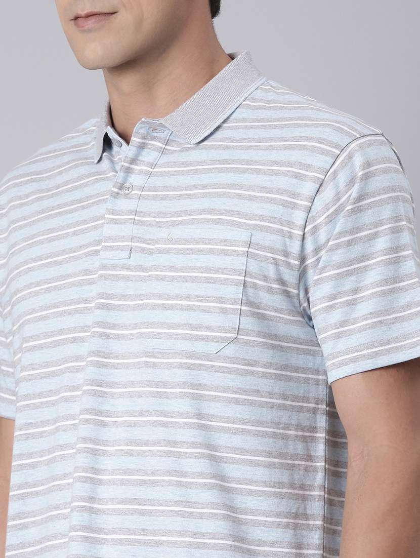 men striped short sleeve regular fit polo t-shirt - 22068752 -  Standard Image - 4