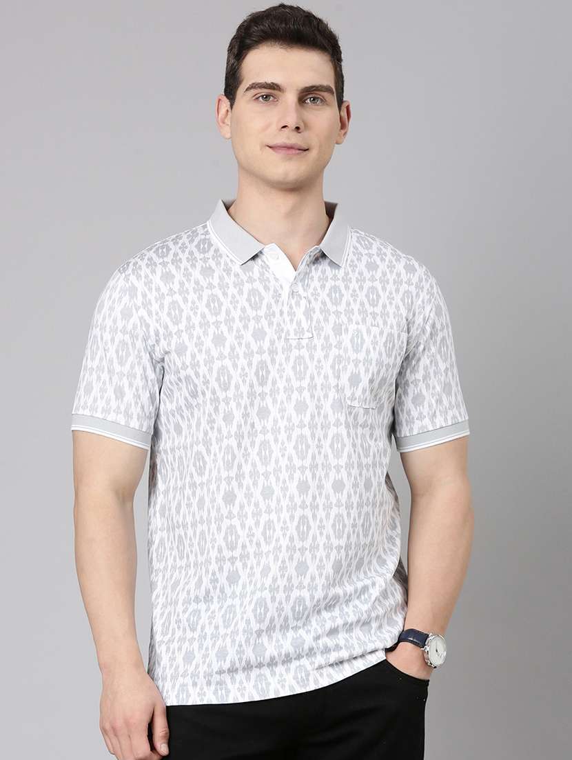 men printed short sleeve regular fit polo t-shirt