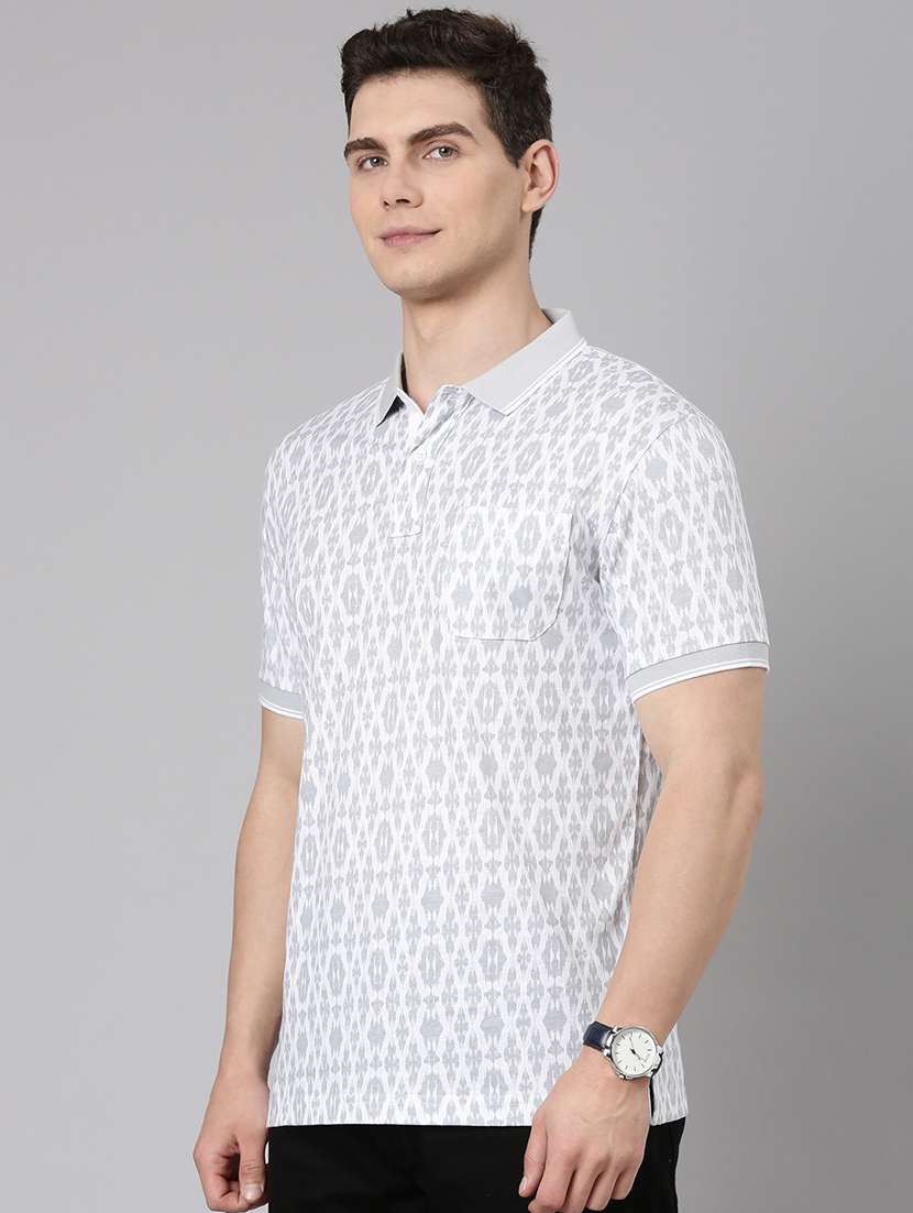 men printed short sleeve regular fit polo t-shirt - 22068754 -  Standard Image - 1