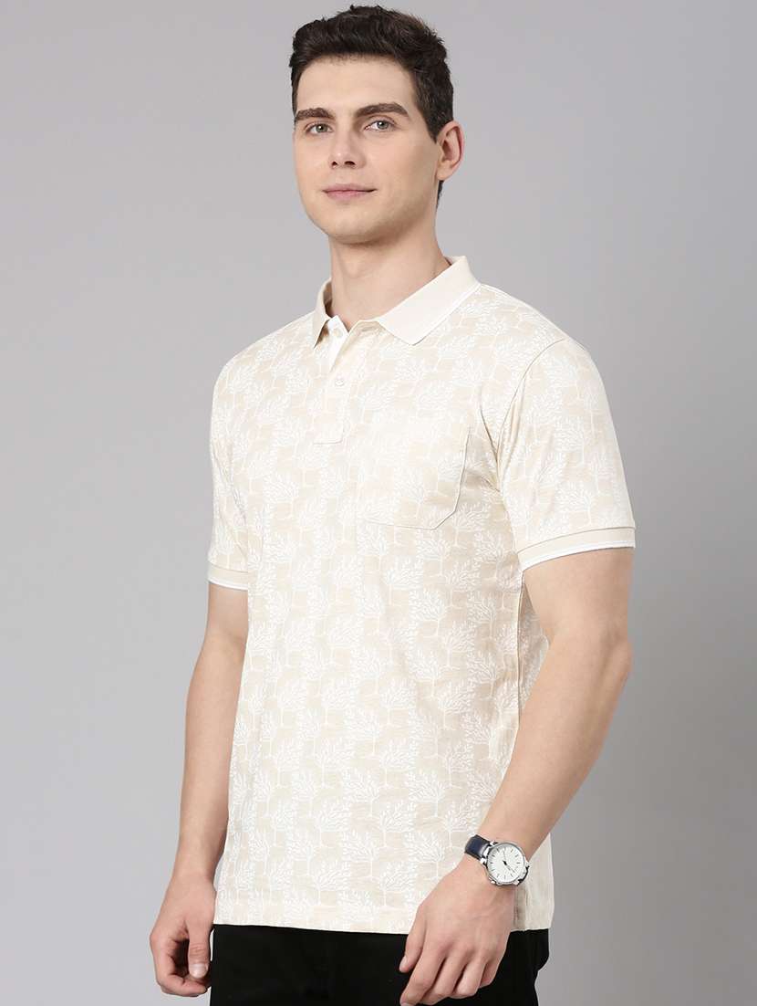 men printed short sleeve regular fit polo t-shirt - 22068755 -  Standard Image - 1