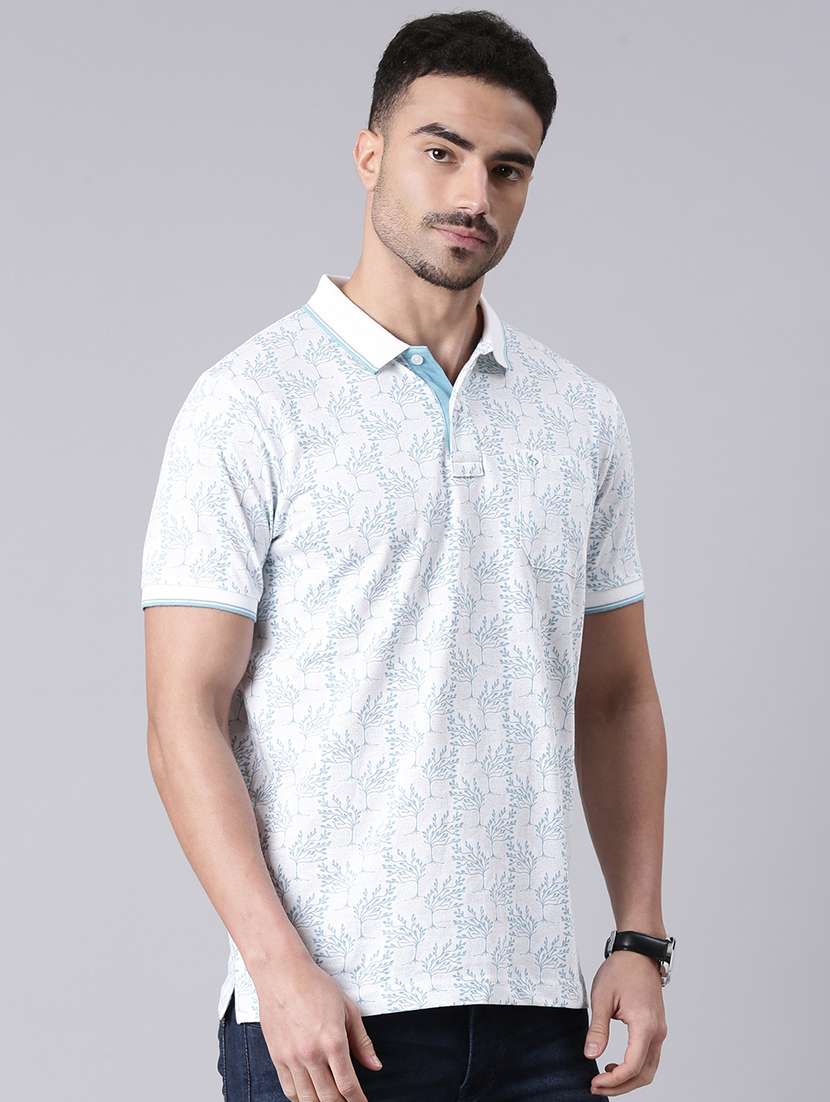 men printed short sleeve regular fit polo t-shirt - 22068756 -  Standard Image - 1