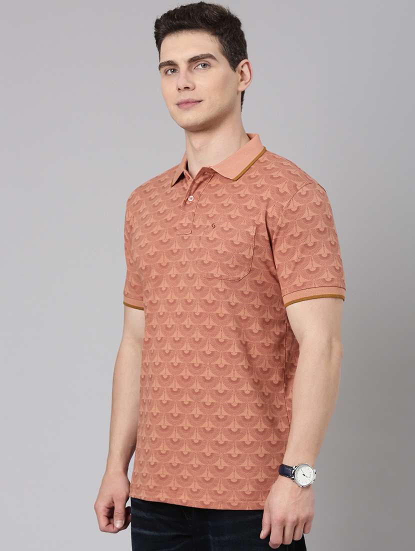 men printed short sleeve regular fit polo t-shirt - 22068759 -  Standard Image - 1