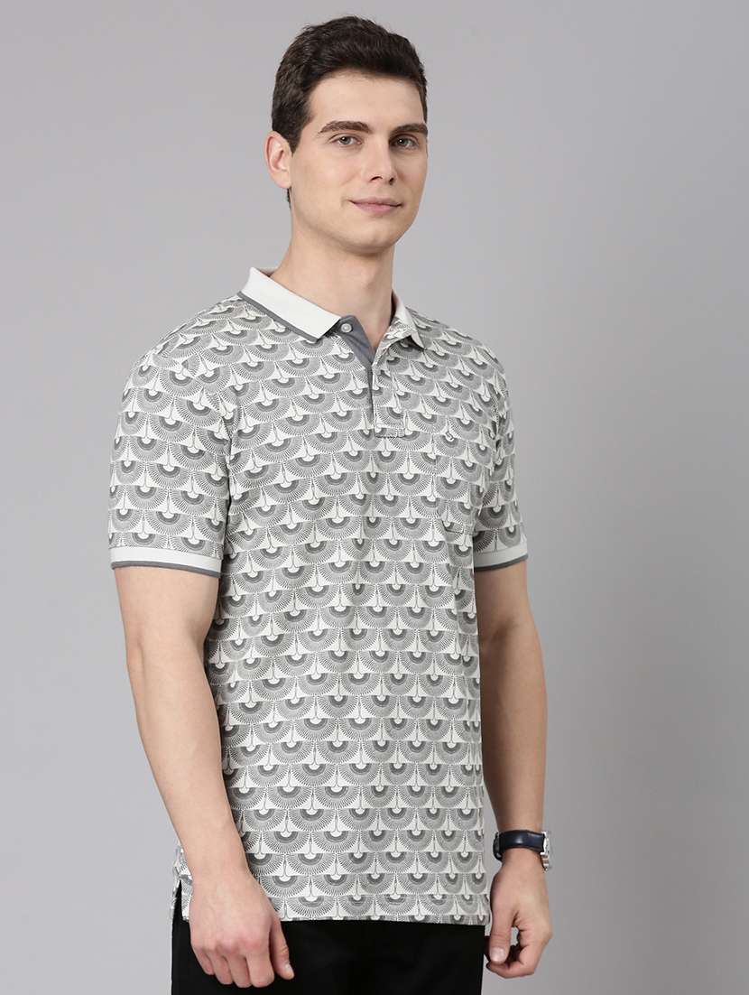 men printed short sleeve regular fit polo t-shirt - 22068760 - Standard Image - 1