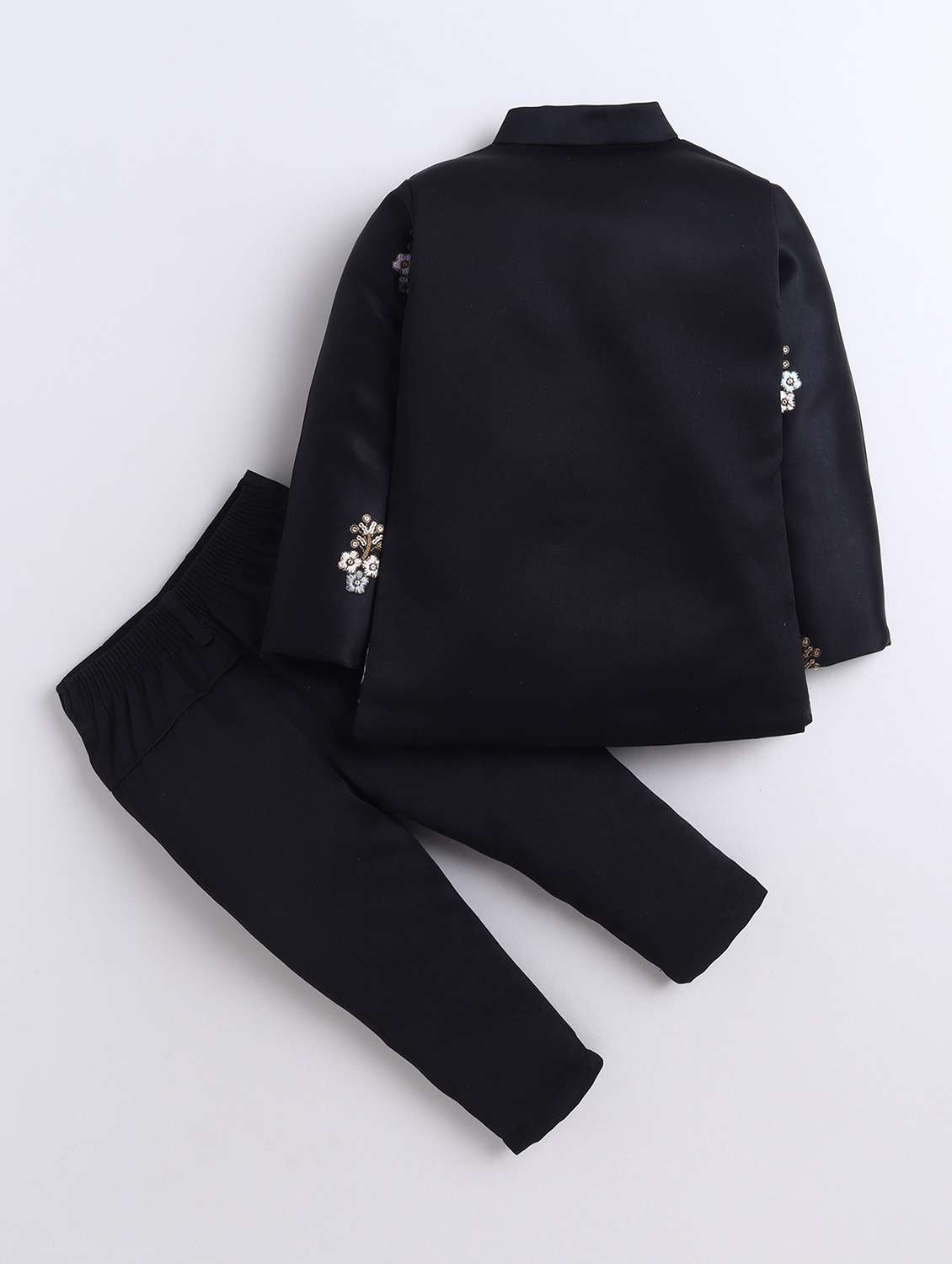 boys black embroidered sherwani set - 22068763 -  Standard Image - 1