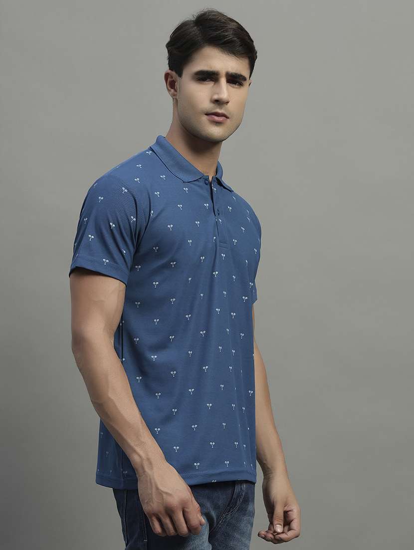 men printed short sleeve regular fit polo t-shirt - 22068780 -  Standard Image - 1