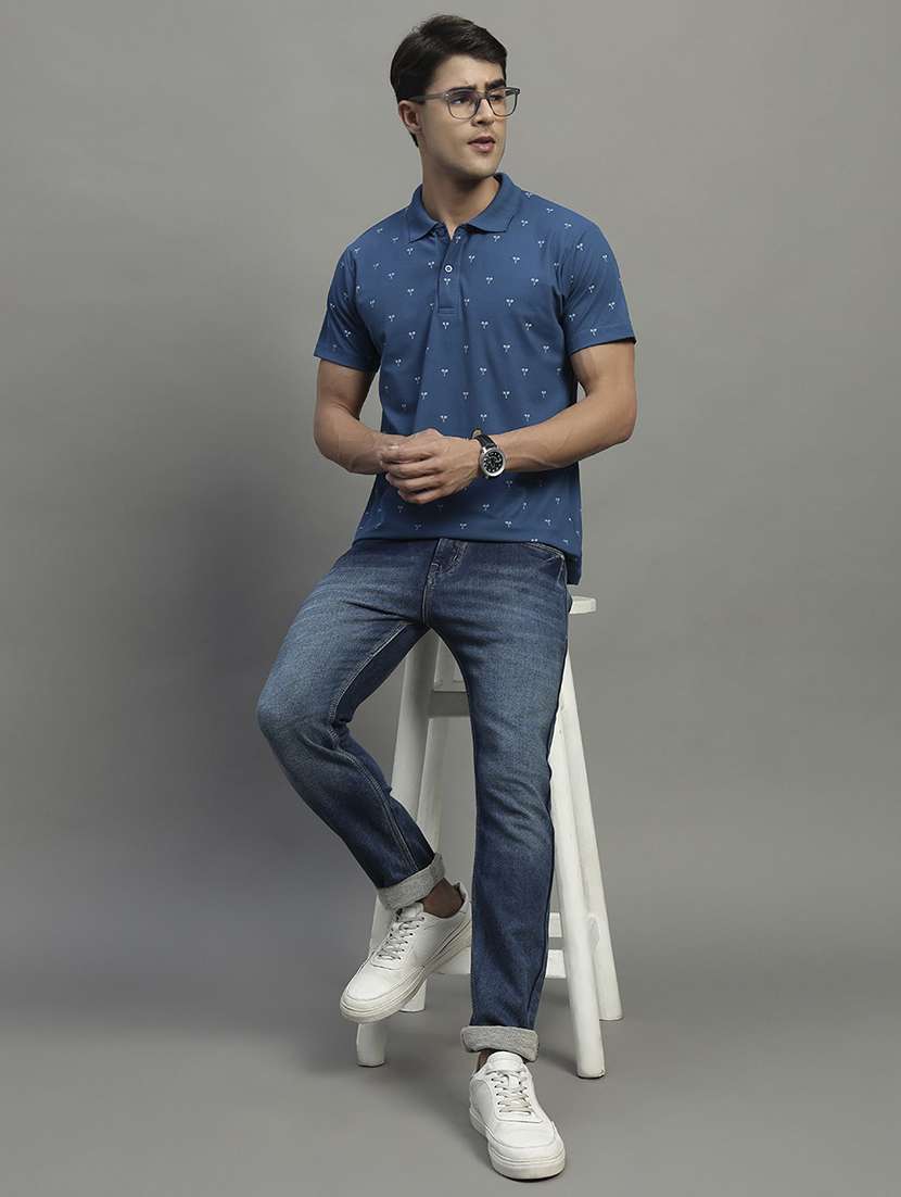 men printed short sleeve regular fit polo t-shirt - 22068780 -  Standard Image - 4