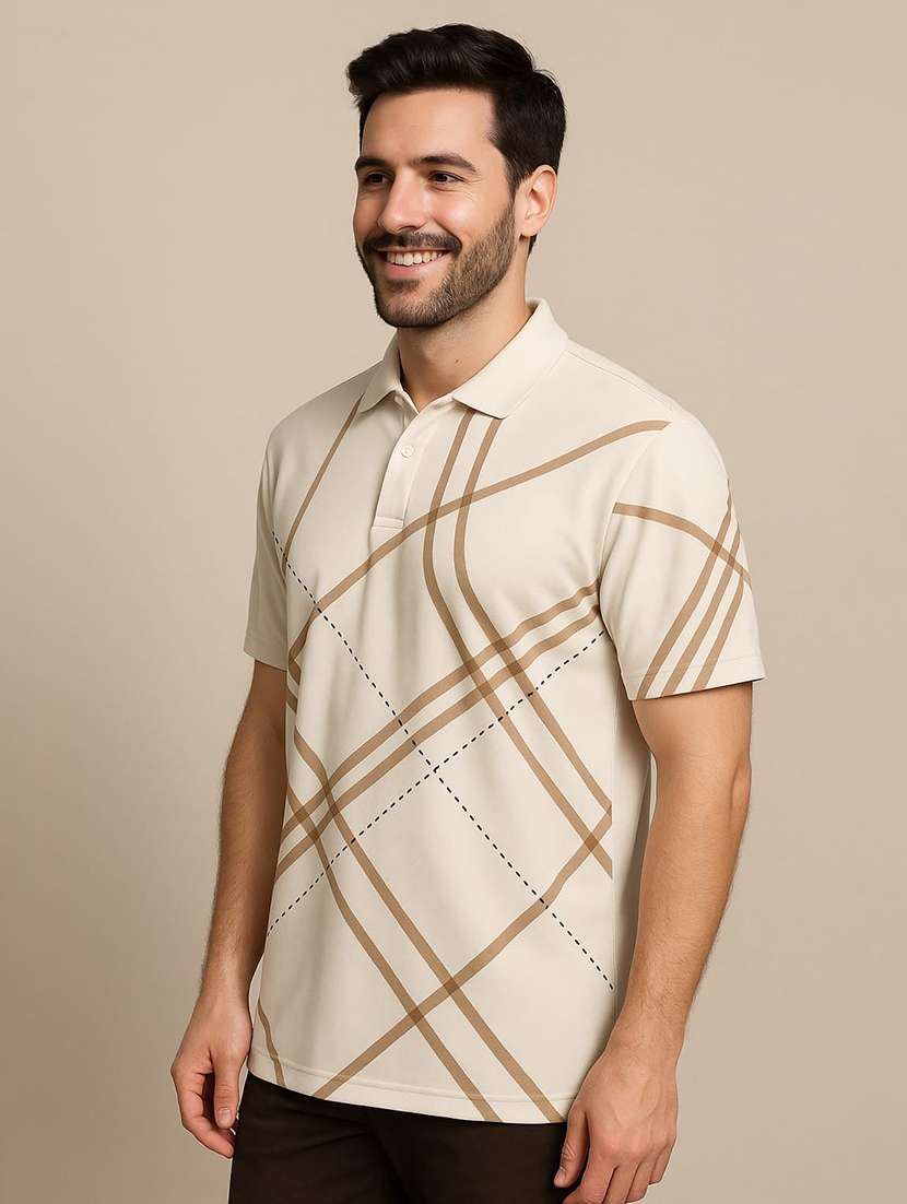 men printed short sleeve regular fit polo t-shirt - 22068786 -  Standard Image - 1