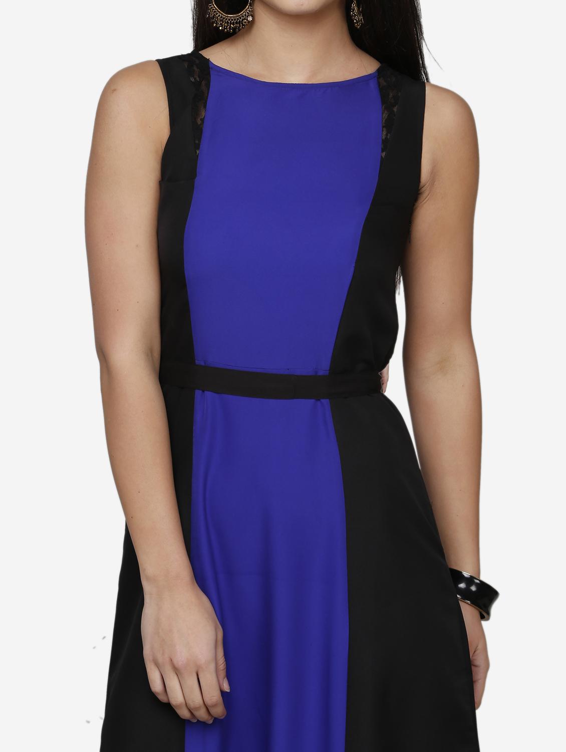 women color blocked sleeveless a-line dress - 22068792 - Standard Image - 4