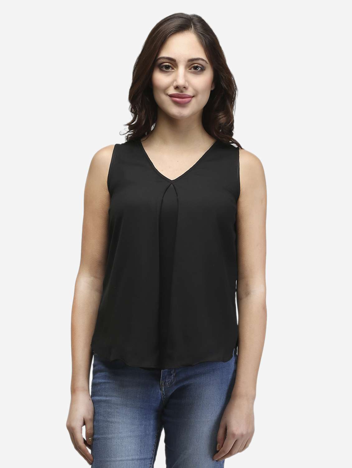 women black solid sleeveless top - 22068803 - Standard Image - 1